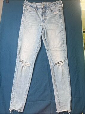 American Eagle Outfitters Light Blue Ripped Skinny Jeans